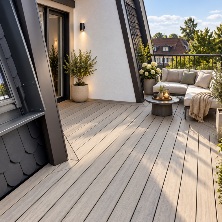 Moderne WPC-Terasse im Garten